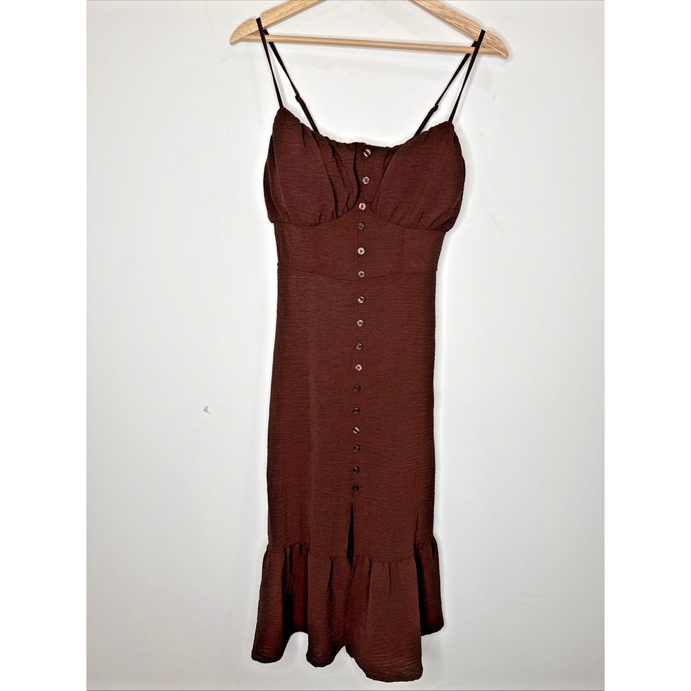 Y2K No Boundaries Tiered Corset Dark Fairy Babydoll Slip Dress S Chocolate Brown - Picture 2 of 7